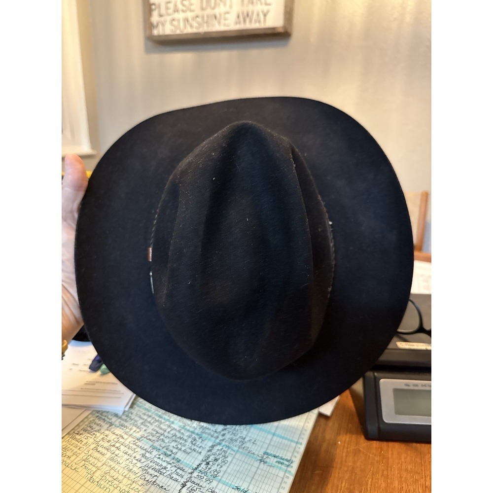 Akubra Kiandra Australian Cowboy Outback Black Pure Fur Felt Hat Size 54 - Picture 2 of 10
